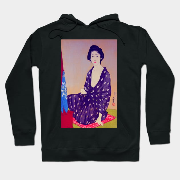 "Woman in a Summer Garment" by Hashiguchi Goyo (1920) TECHNICOLOR REMASTERED Hoodie by FineArtMaster